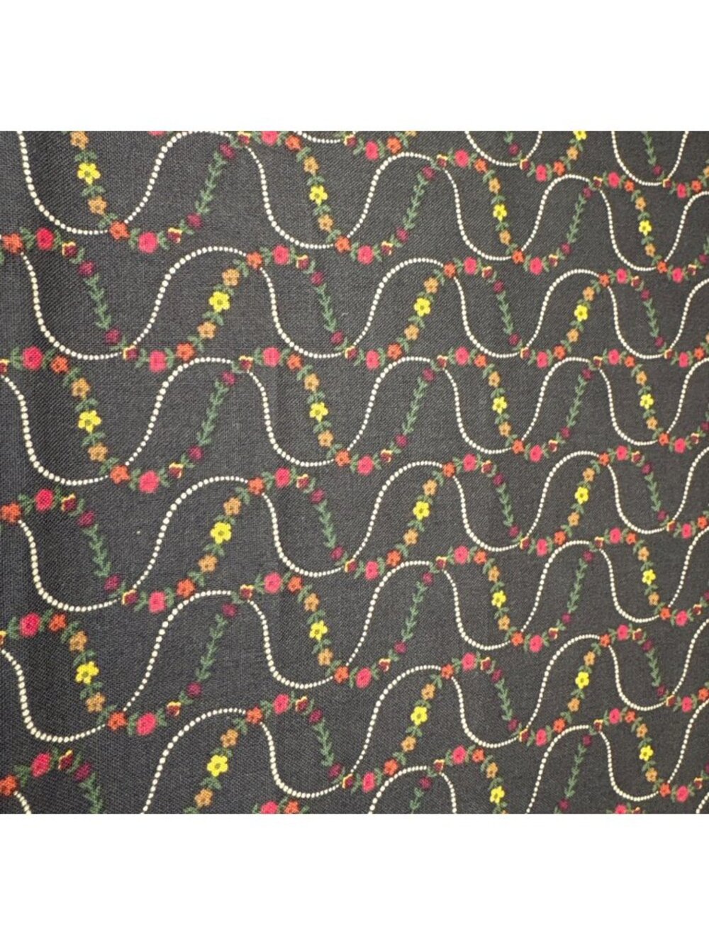 Faye Burgos Marcus Brothers Textiles Black Floral Cotton Fabric 1/2 yard x 44"